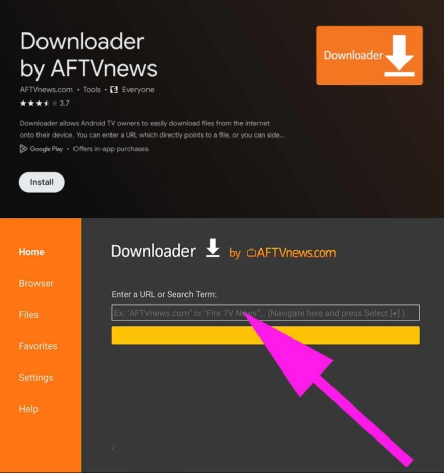 Instalando Downloader